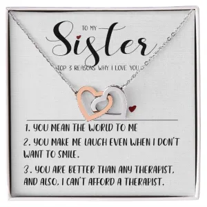 TO MY SISTER.  TOP 3 REASONS WHY I LOVE YOU. MINIMALIST NECKLACE