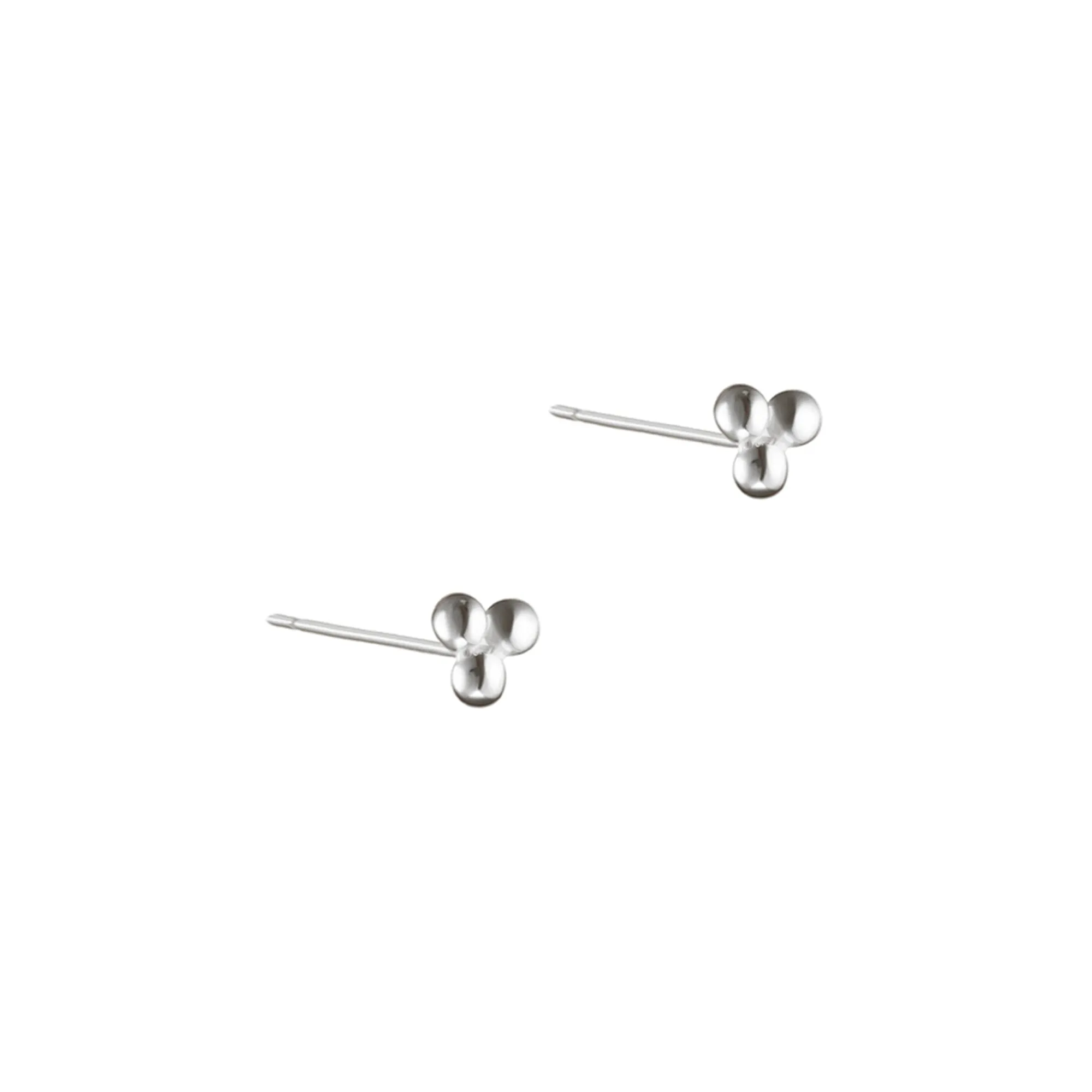 Trinity Ball Stud Earrings in Silver