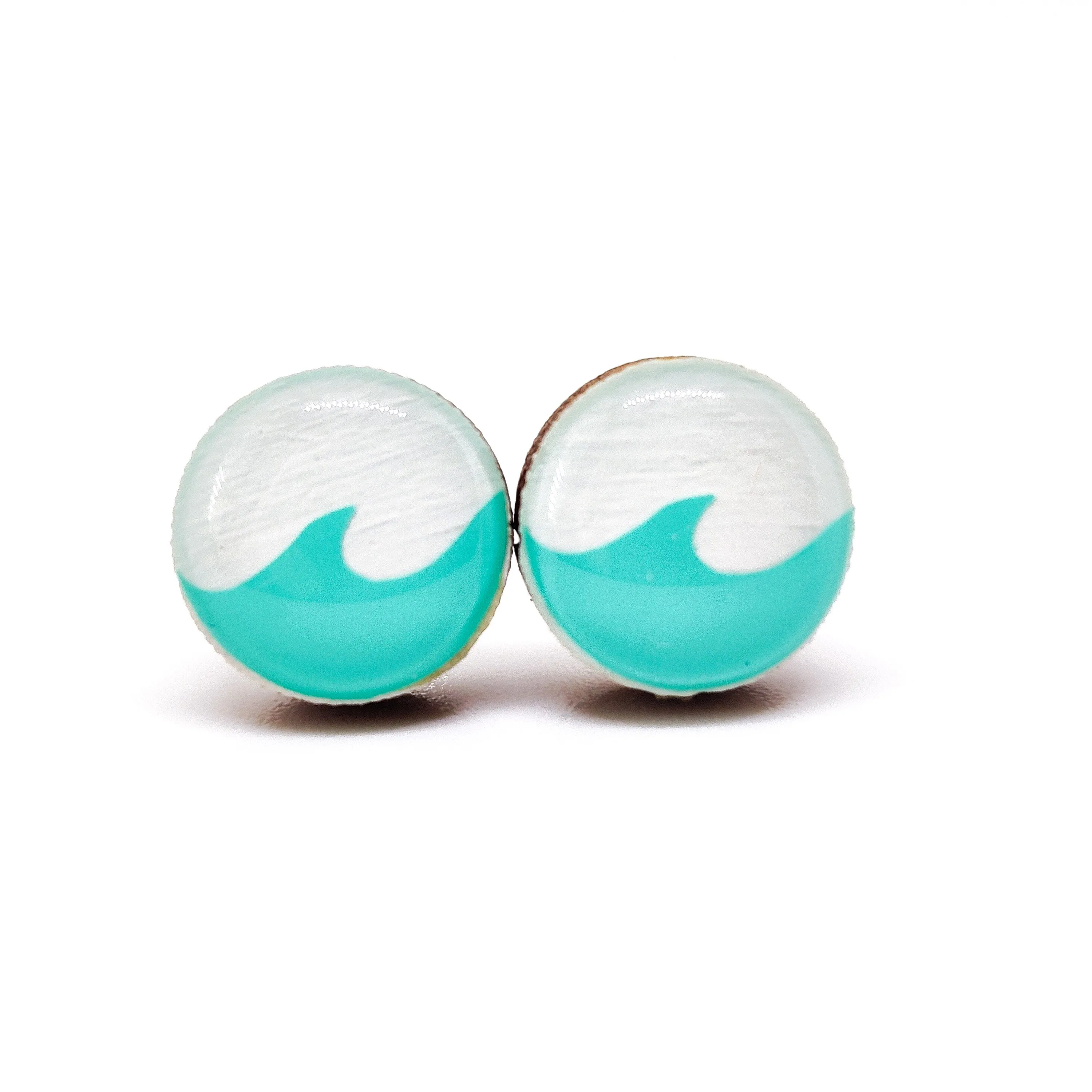 Turquoise Ocean Wave Stud Earrings by Candi Cove Designs