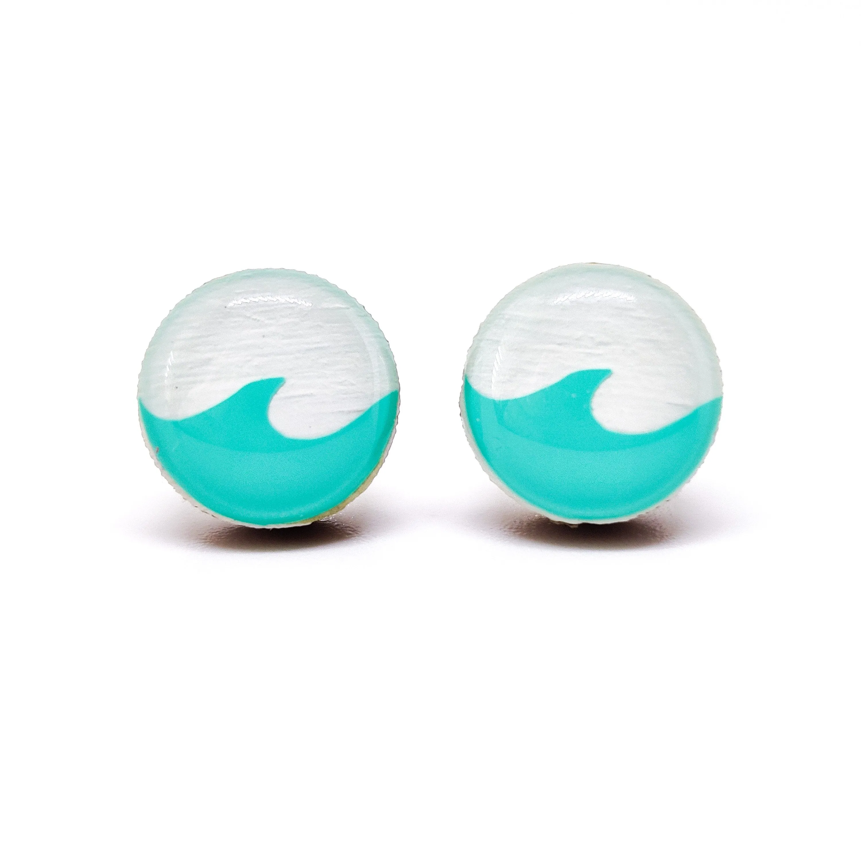 Turquoise Ocean Wave Stud Earrings by Candi Cove Designs