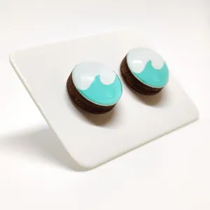 Turquoise Ocean Wave Stud Earrings by Candi Cove Designs