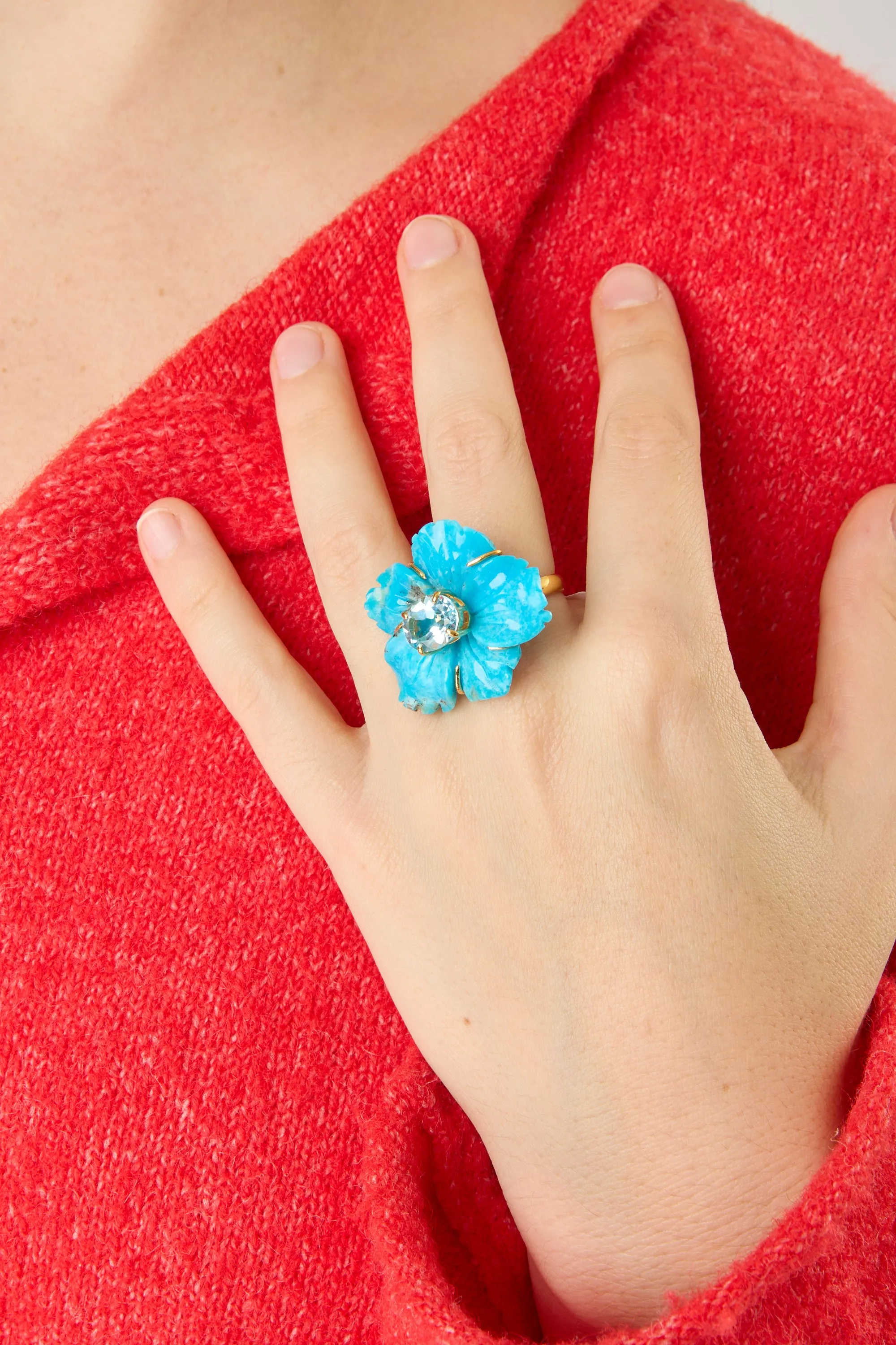 Turquoise Ring with Blue Topaz