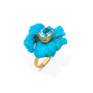 Turquoise Ring with Blue Topaz