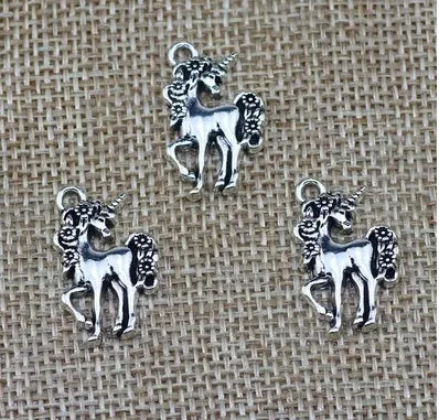 Unicorn Charm (2) - Antique Silver