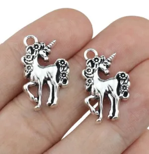 Unicorn Charm (2) - Antique Silver