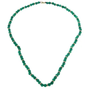 Van Cleef & Arpels Chrysophase Beaded Gold Necklace