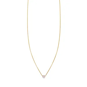 White Diamond Tiny Heart Necklace