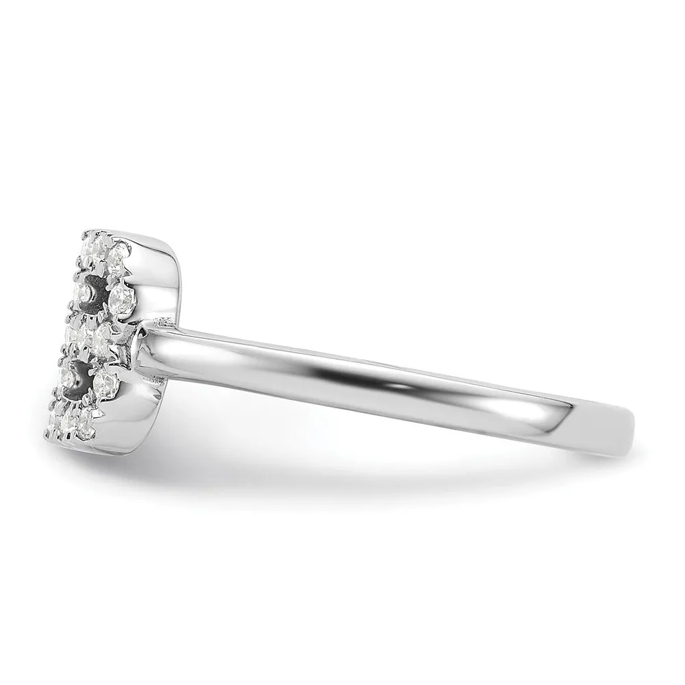 White Gold Lab Grown Diamond VS/SI FGH Initial B Adjustable Ring Model-RM10277B-017-WLG