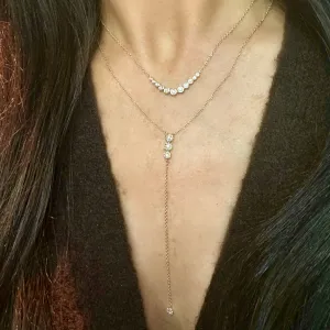 Yellow Gold Diamond Bezel Necklaces