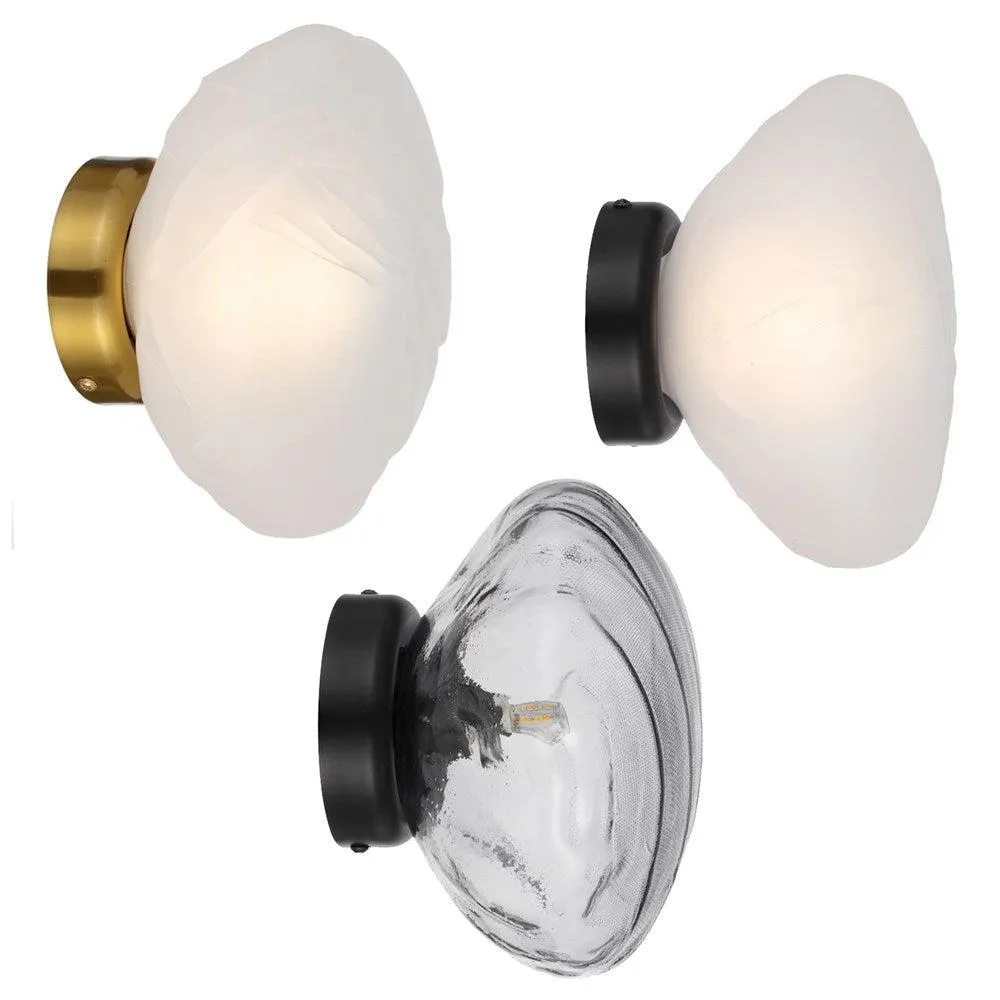 Zecca Indoor Wall Light in Antique Gold/Frosted, Black/Frosted, Black/Smoke