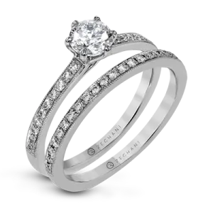 ZR1529 Wedding Set in 14k Gold with Diamonds