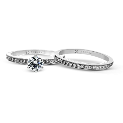 ZR1529 Wedding Set in 14k Gold with Diamonds