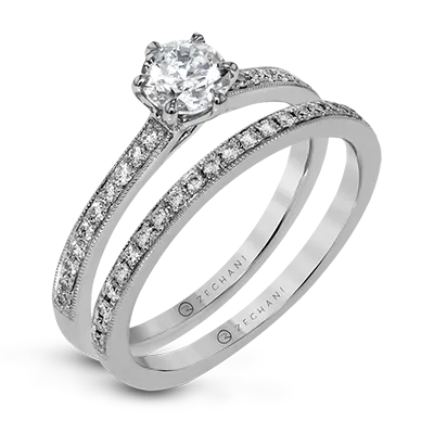 ZR1529 Wedding Set in 14k Gold with Diamonds